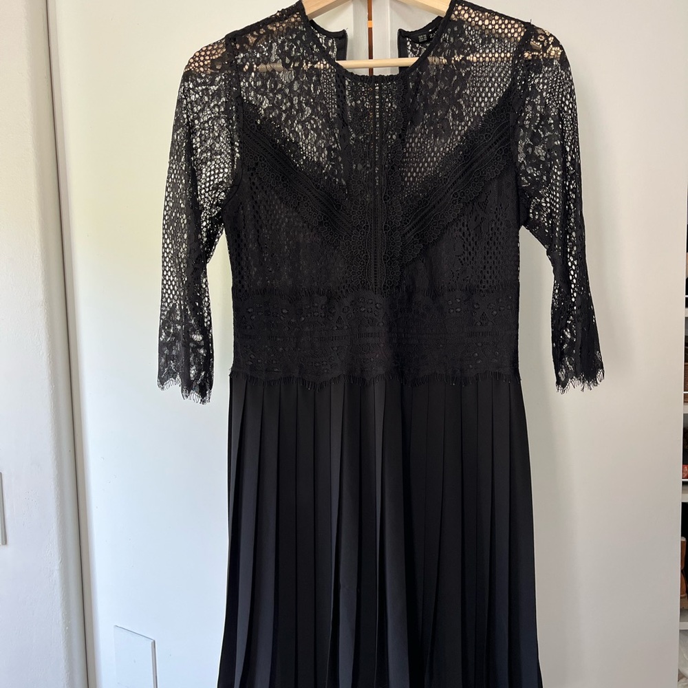 Zara Black Lace above knee  Sleeve Dress
